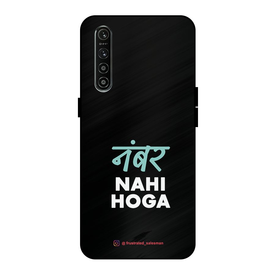 Number Nahi Hoga Black Metal Back Case for Realme XT