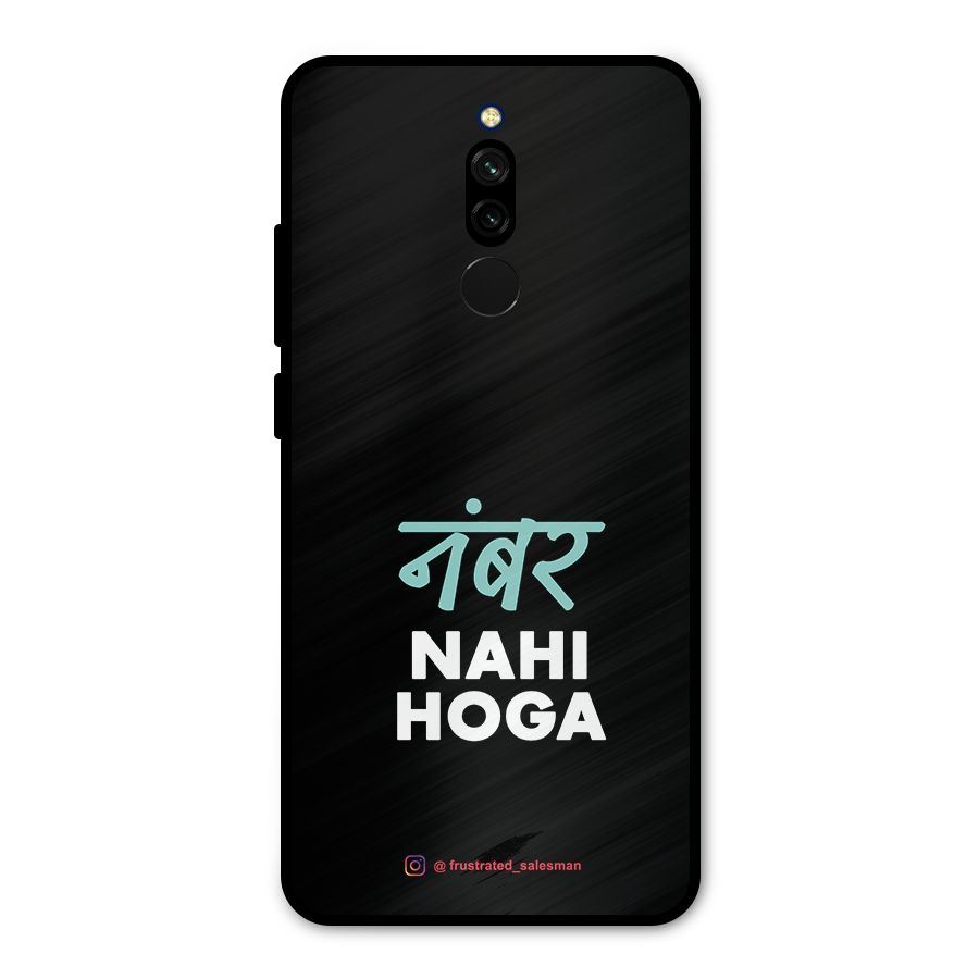 Number Nahi Hoga Black Metal Back Case for Redmi 8