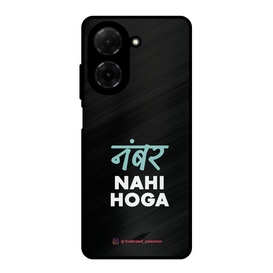 Number Nahi Hoga Black Metal Back Case for Redmi A5 4G