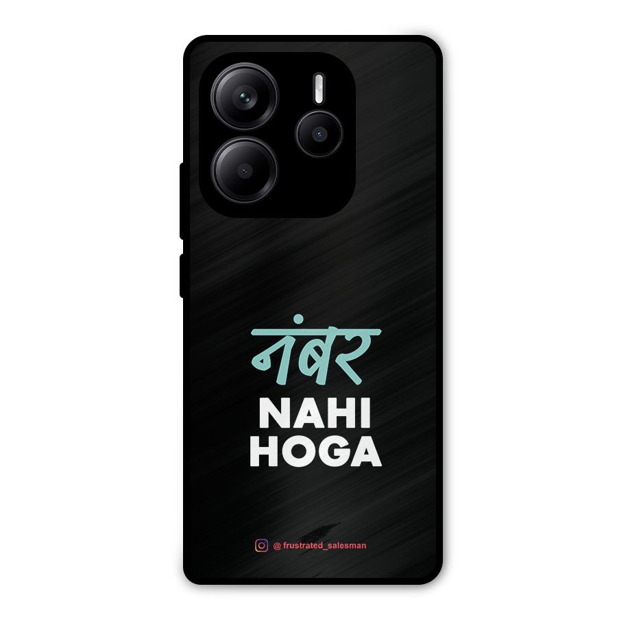 Number Nahi Hoga Black Metal Back Case for Redmi Note 14 5G