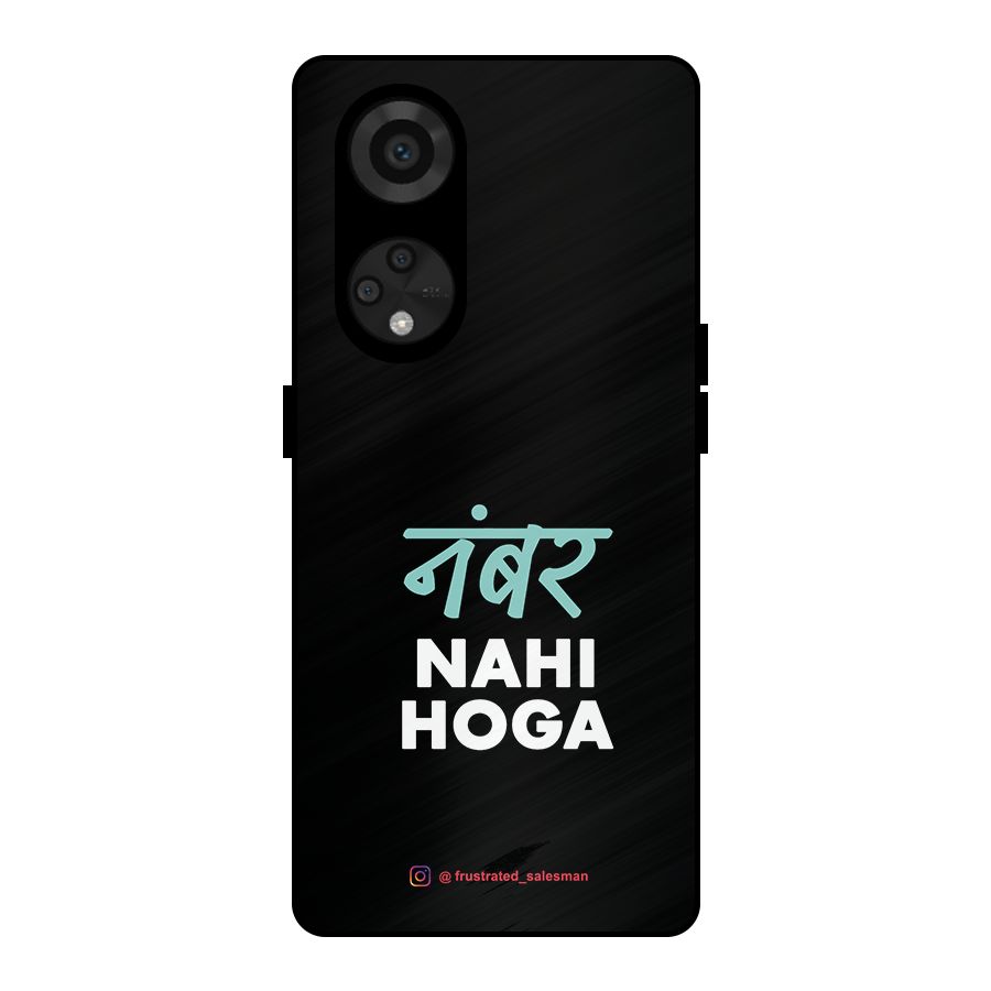 Number Nahi Hoga Black Metal Back Case for Reno8 T 5G