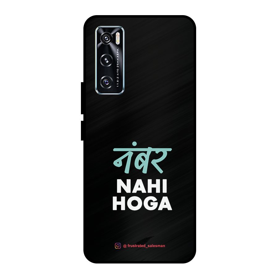 Number Nahi Hoga Black Metal Back Case for Vivo V20 SE