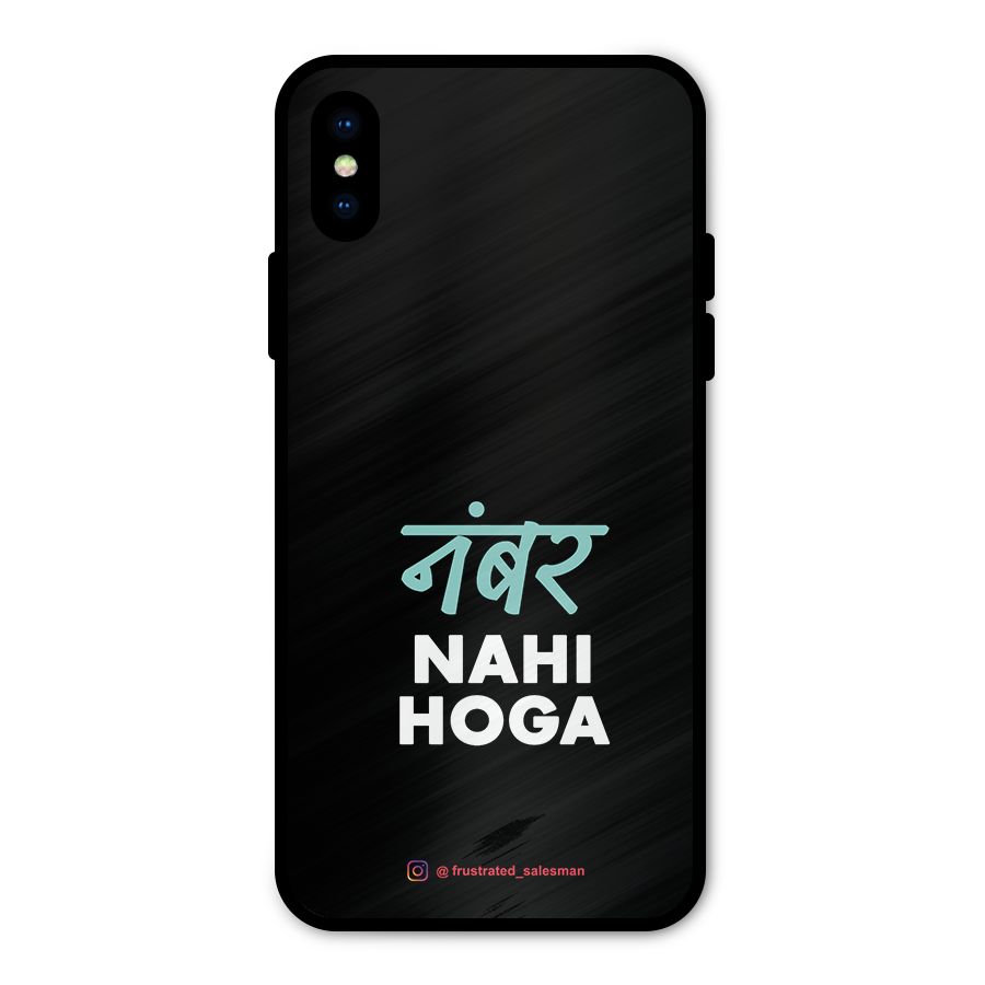 Number Nahi Hoga Black Metal Back Case for iPhone XS