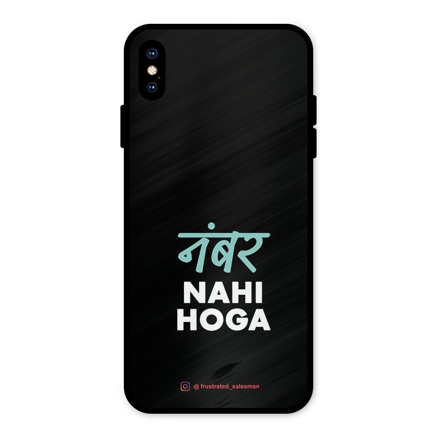 Number Nahi Hoga Black Metal Back Case for iPhone XS Max