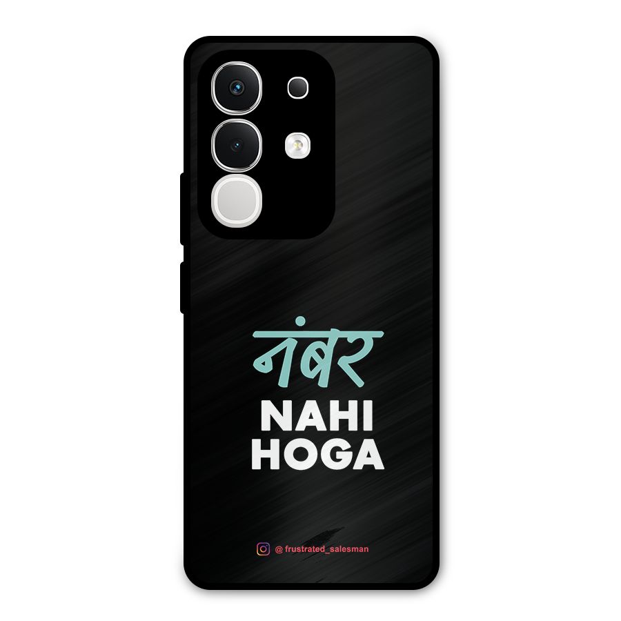 Number Nahi Hoga Black Metal Back Case for iQOO Z10x