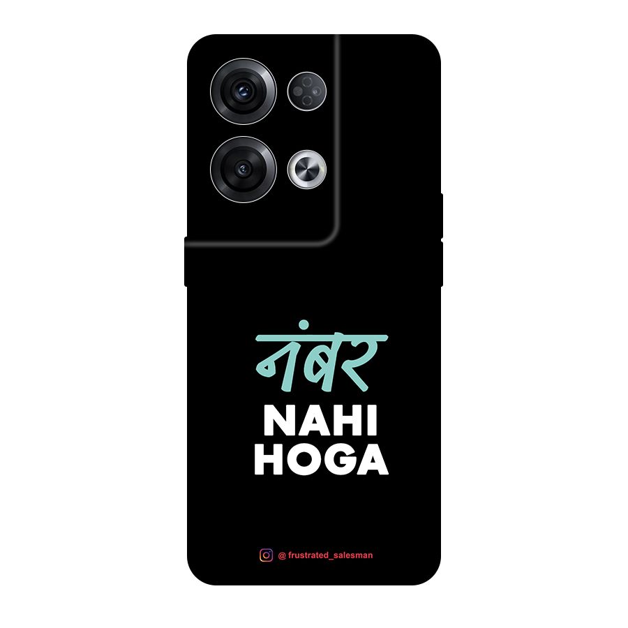 Number Nahi Hoga Black Original Polycarbonate Back Case for Oppo Reno8 Pro 5G
