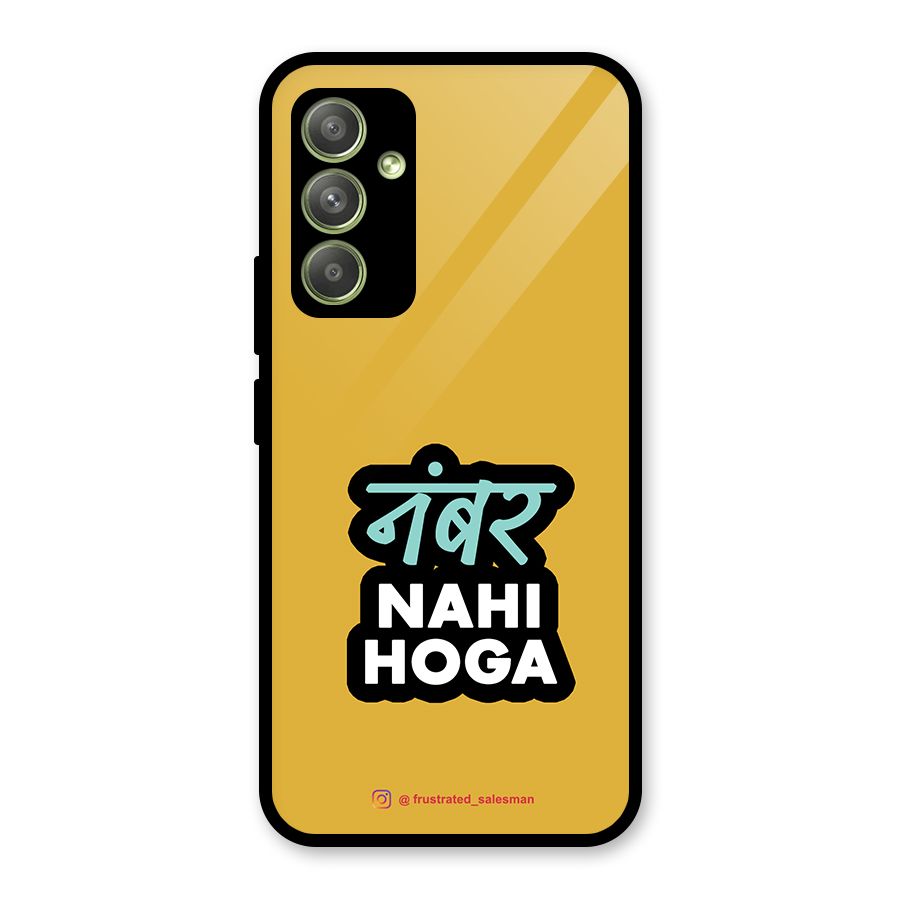 Number Nahi Hoga Mustard Yellow Glass Back Case for Galaxy A54