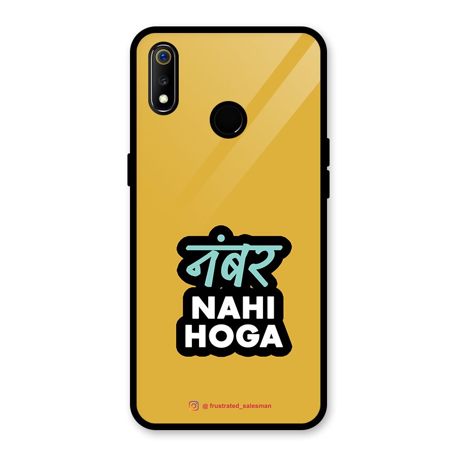 Number Nahi Hoga Mustard Yellow Glass Back Case for Realme 3i