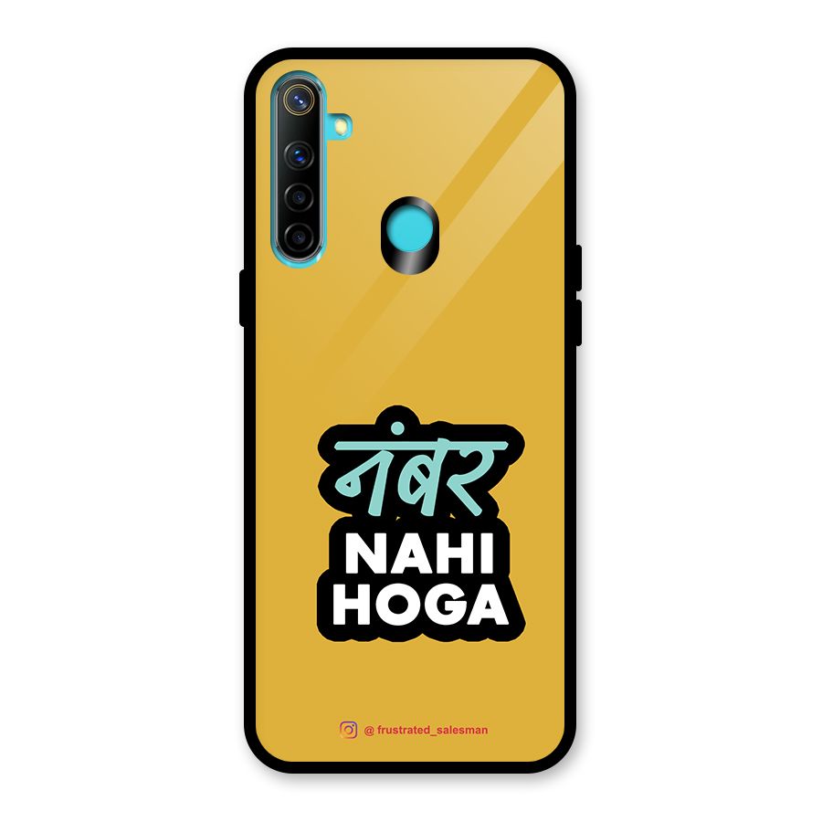 Number Nahi Hoga Mustard Yellow Glass Back Case for Realme Narzo 10