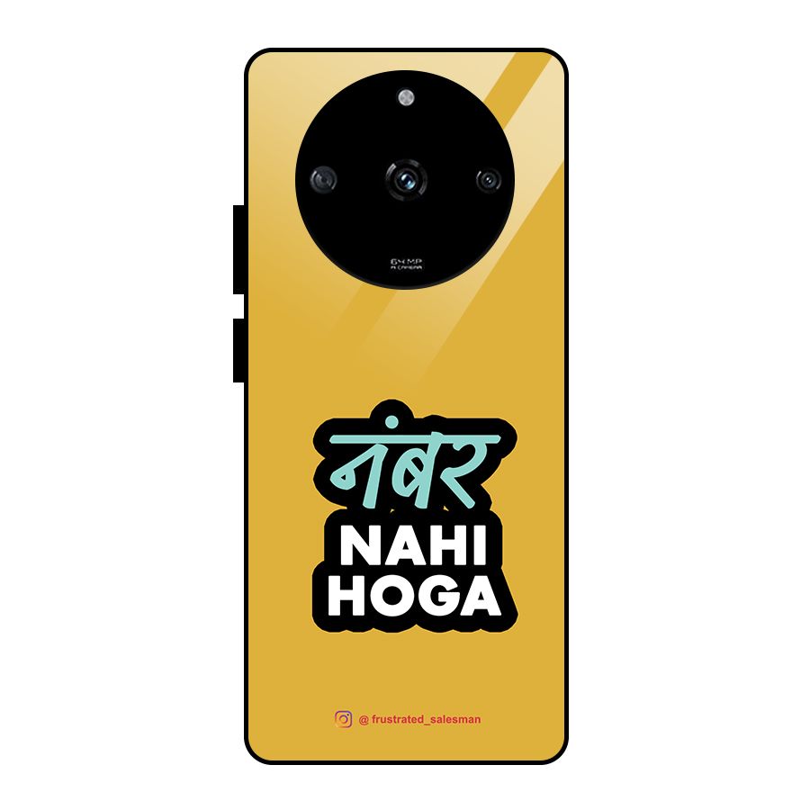 Number Nahi Hoga Mustard Yellow Glass Back Case for Realme Narzo 60 5G