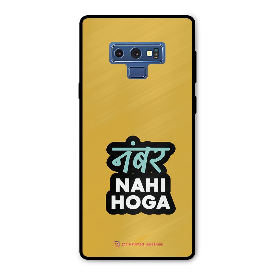 Number Nahi Hoga Mustard Yellow Metal Back Case for Galaxy Note 9