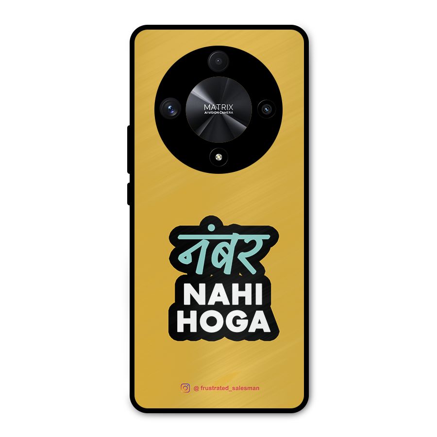 Number Nahi Hoga Mustard Yellow Metal Back Case for Honor X9b