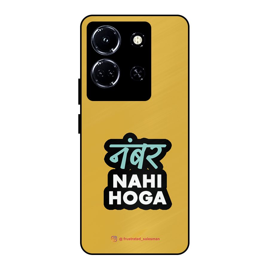 Number Nahi Hoga Mustard Yellow Metal Back Case for Infinix Note 30 5G