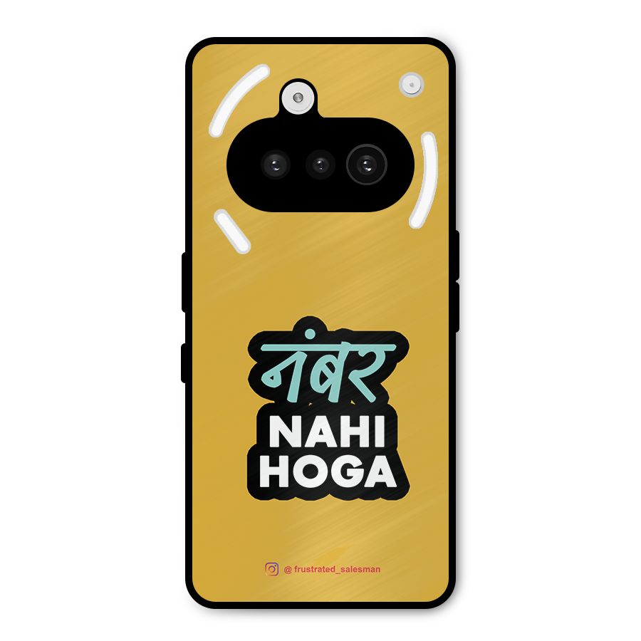 Number Nahi Hoga Mustard Yellow Metal Back Case for Nothing Phone 3a