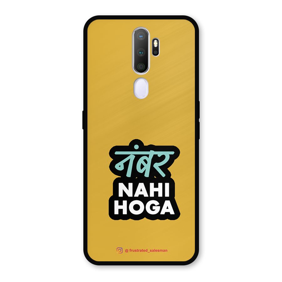Number Nahi Hoga Mustard Yellow Metal Back Case for Oppo A5 (2020)
