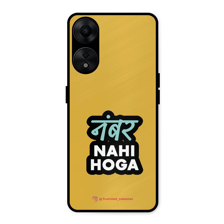 Number Nahi Hoga Mustard Yellow Metal Back Case for Oppo A78 5G
