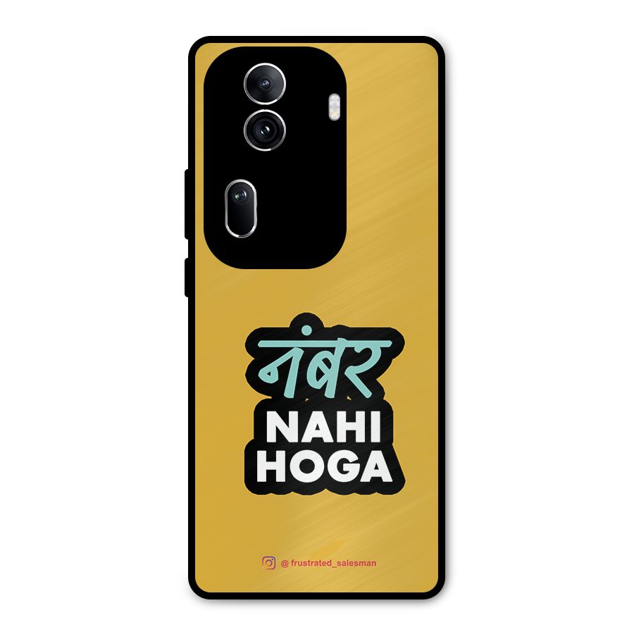 Number Nahi Hoga Mustard Yellow Metal Back Case for Oppo Reno11 Pro 5G