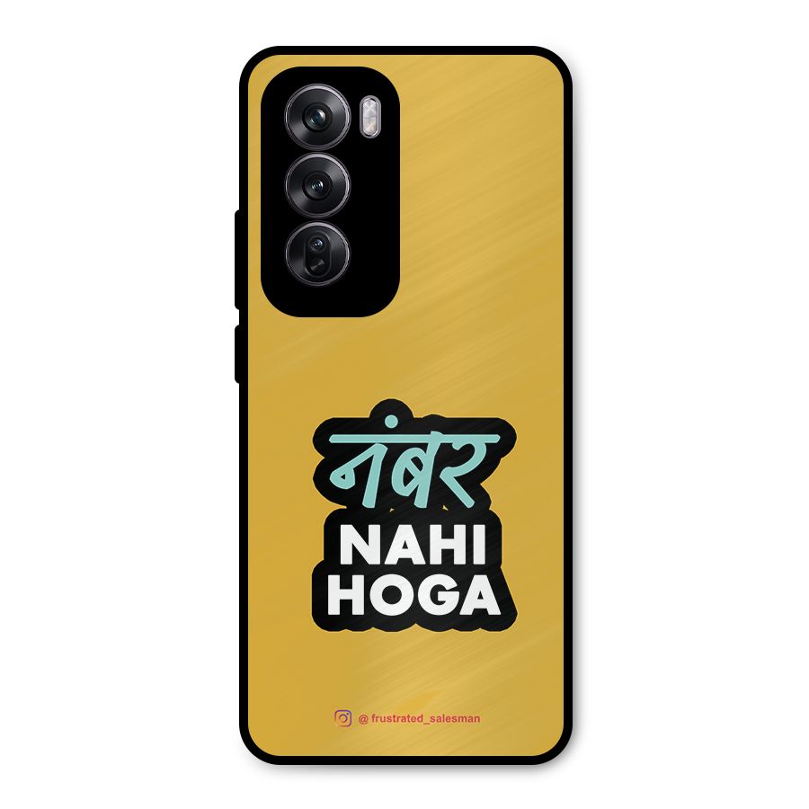 Number Nahi Hoga Mustard Yellow Metal Back Case for Oppo Reno12 Pro