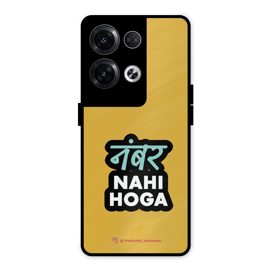Number Nahi Hoga Mustard Yellow Metal Back Case for Oppo Reno8 Pro 5G