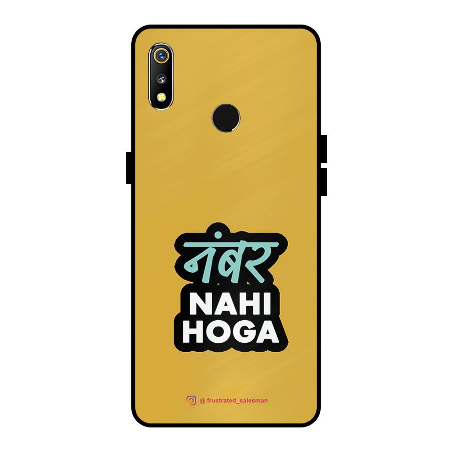 Number Nahi Hoga Mustard Yellow Metal Back Case for Realme 3