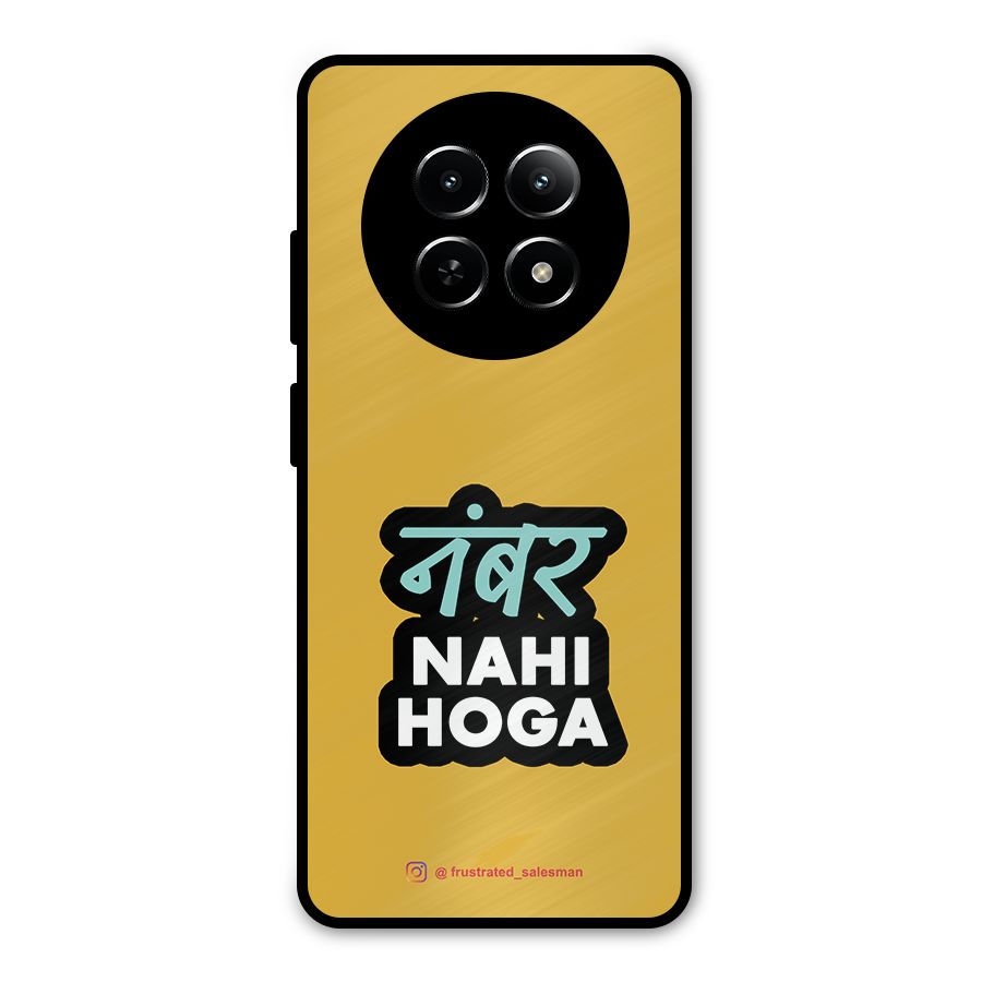 Number Nahi Hoga Mustard Yellow Metal Back Case for Realme Narzo 70x 5G