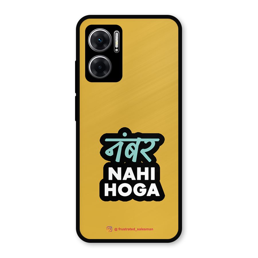 Number Nahi Hoga Mustard Yellow Metal Back Case for Redmi 11 Prime 5G