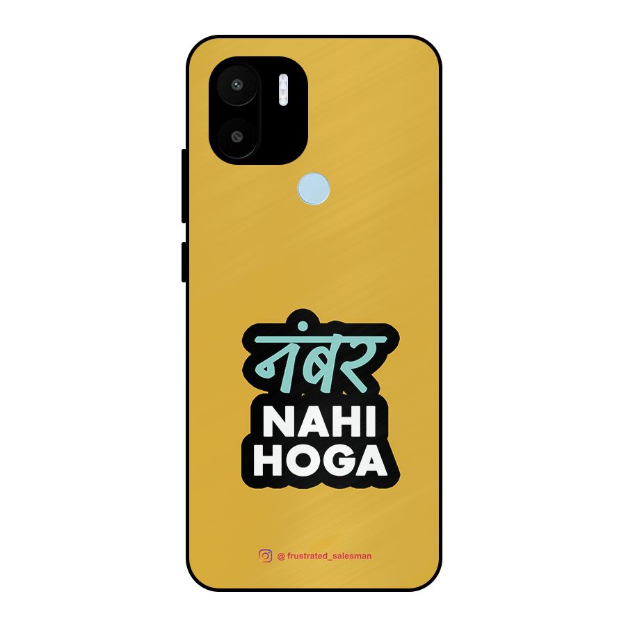 Number Nahi Hoga Mustard Yellow Metal Back Case for Redmi A1+