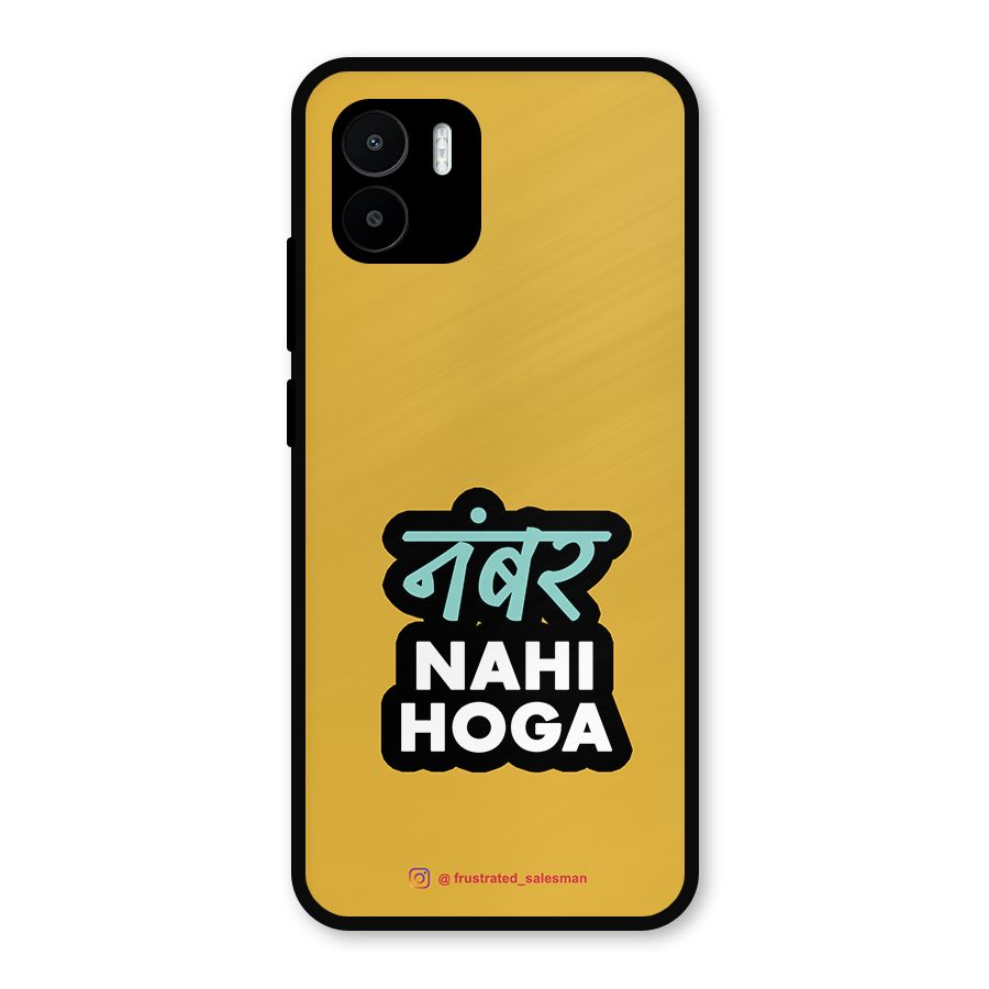 Number Nahi Hoga Mustard Yellow Metal Back Case for Redmi A2