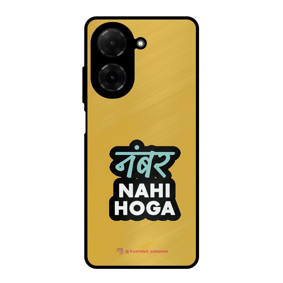 Number Nahi Hoga Mustard Yellow Metal Back Case for Redmi A5 4G