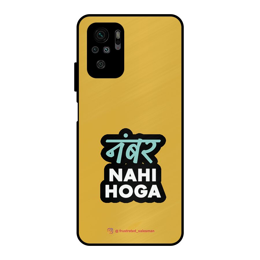 Number Nahi Hoga Mustard Yellow Metal Back Case for Redmi Note 10S