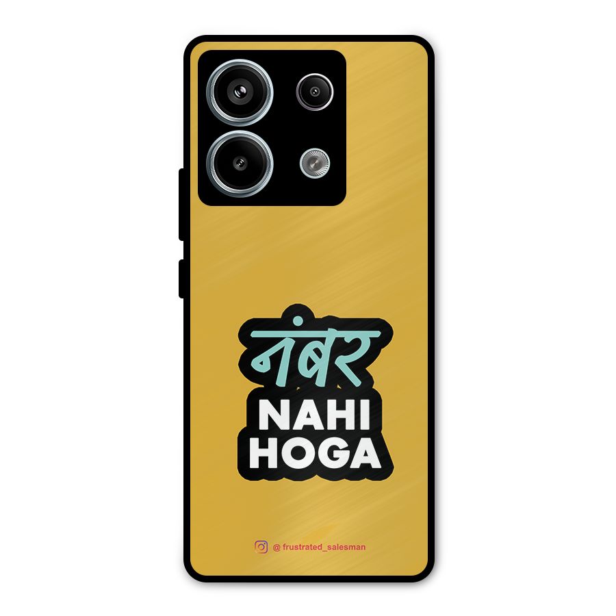 Number Nahi Hoga Mustard Yellow Metal Back Case for Redmi Note 13 Pro 5G