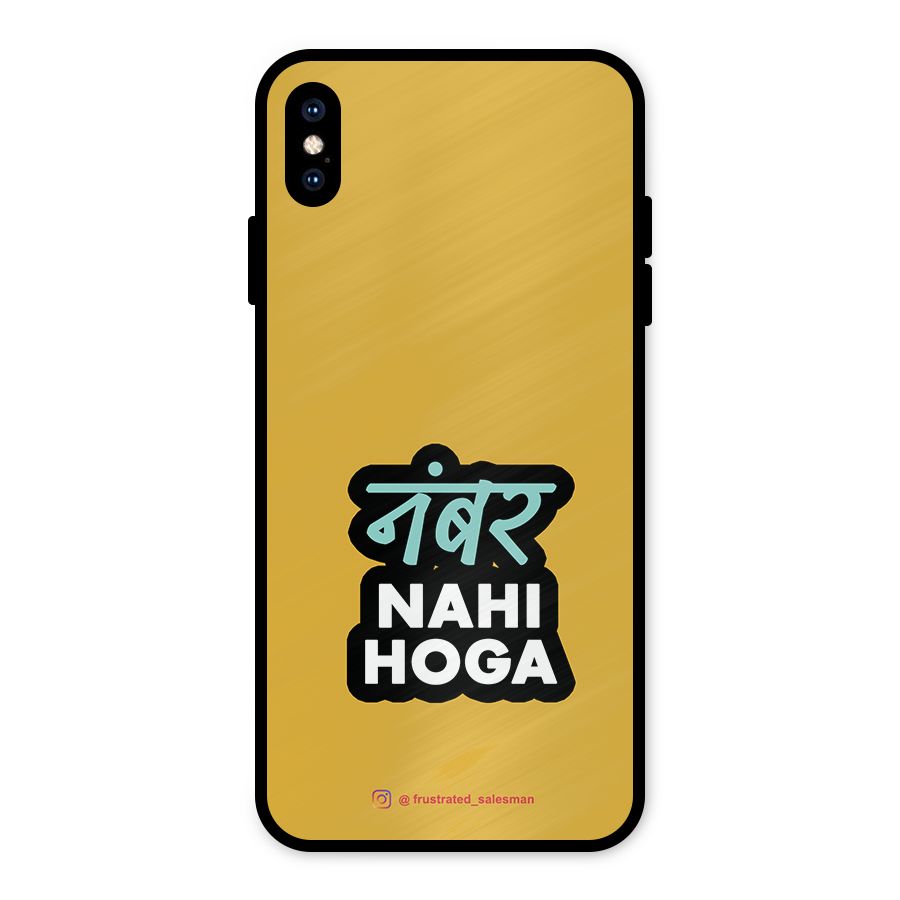 Number Nahi Hoga Mustard Yellow Metal Back Case for iPhone XS Max
