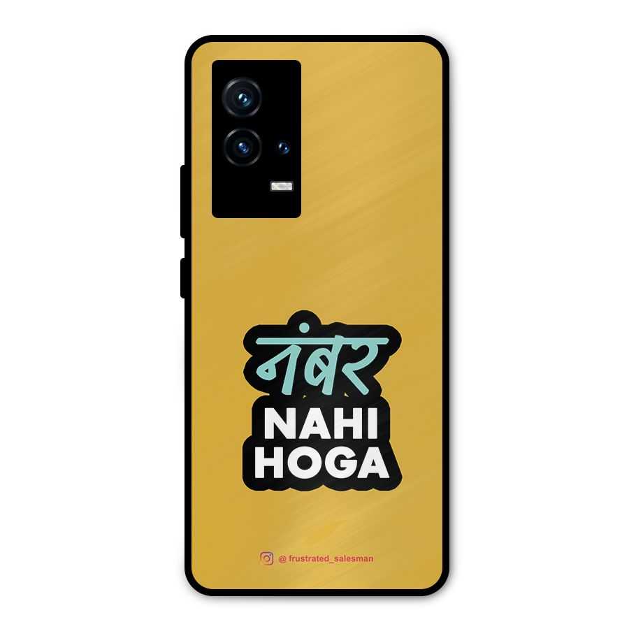 Number Nahi Hoga Mustard Yellow Metal Back Case for iQOO 9 5G