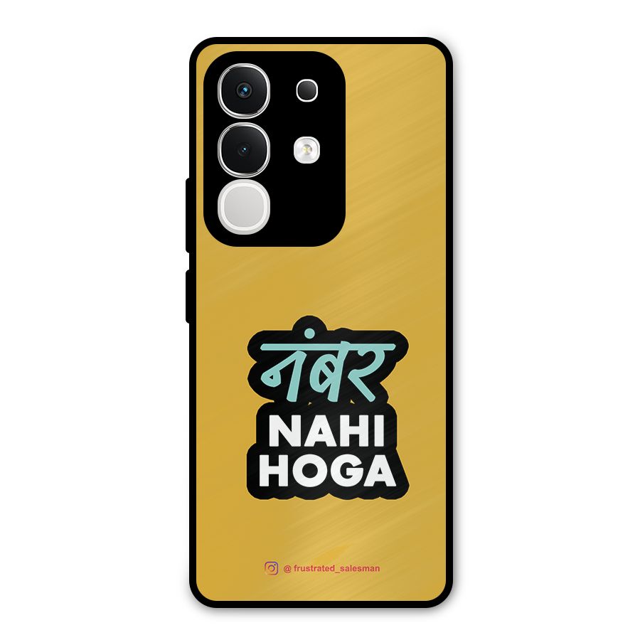 Number Nahi Hoga Mustard Yellow Metal Back Case for iQOO Z10x