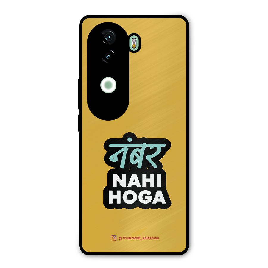 Number Nahi Hoga Mustard Yellow Metal Back Case for iQOO Z9s