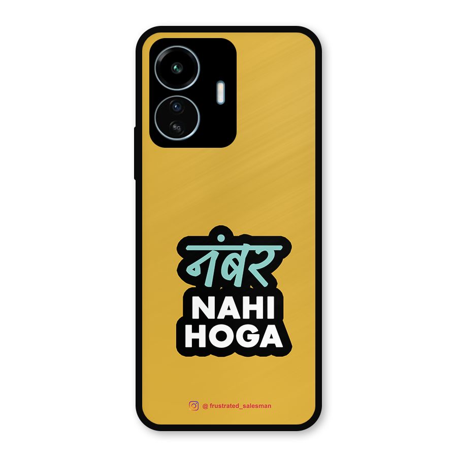 Number Nahi Hoga Mustard Yellow Metal Back Case for vivo iQOO Z6 Lite 5G