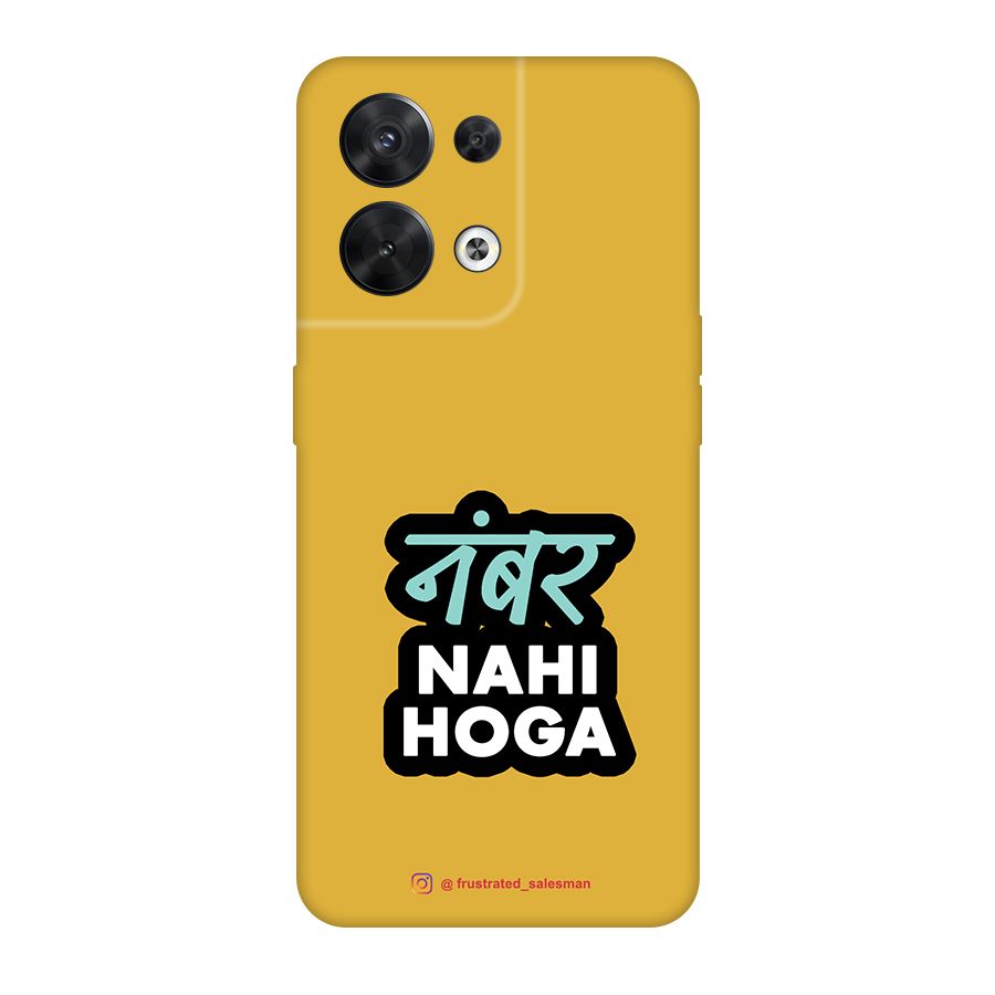 Number Nahi Hoga Mustard Yellow Original Polycarbonate Back Case for Oppo Reno8 5G