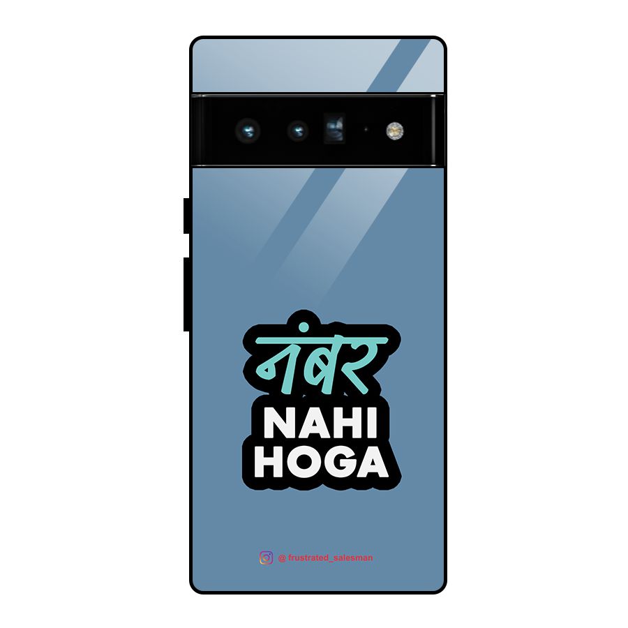 Number Nahi Hoga SteelBlue Glass Back Case for Google Pixel 6 Pro