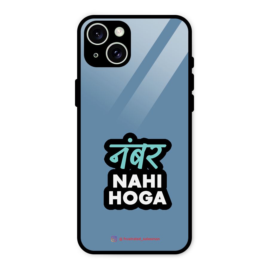Number Nahi Hoga SteelBlue Glass Back Case for iPhone 15 Plus