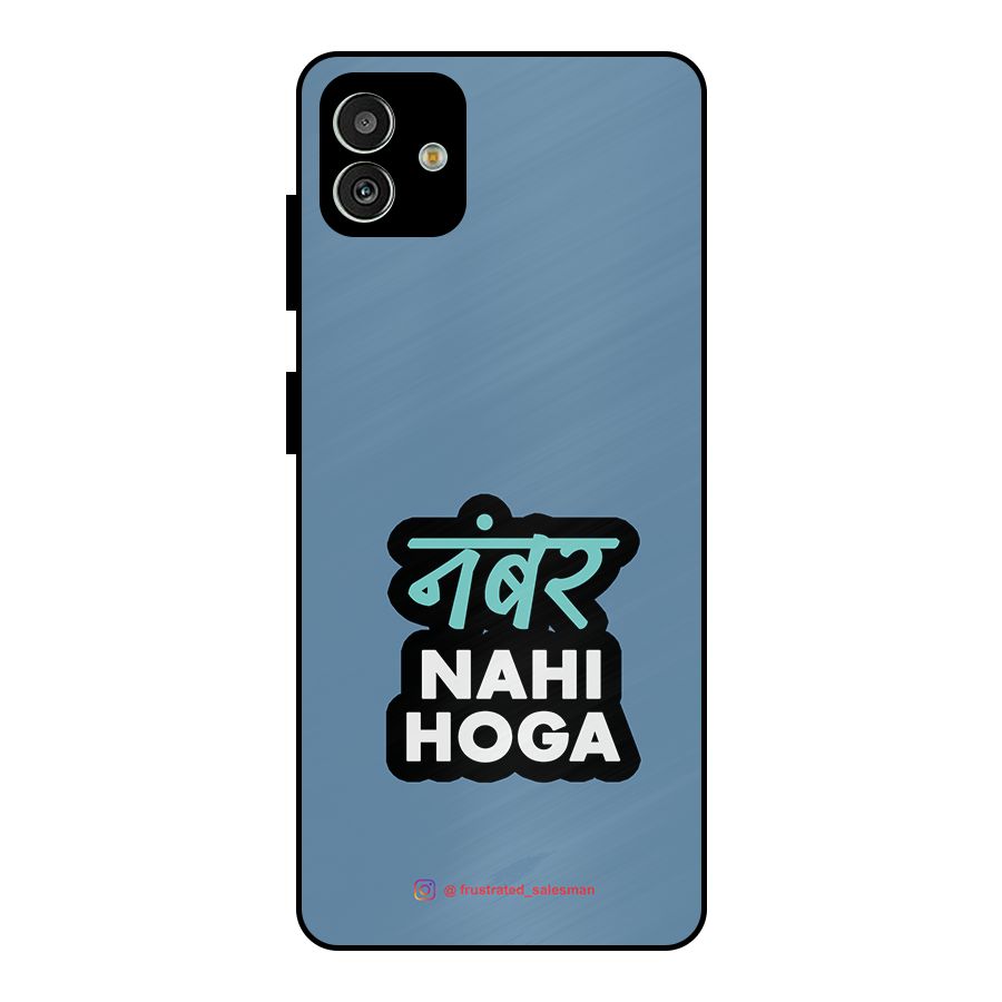 Number Nahi Hoga SteelBlue Metal Back Case for Galaxy M13 5G