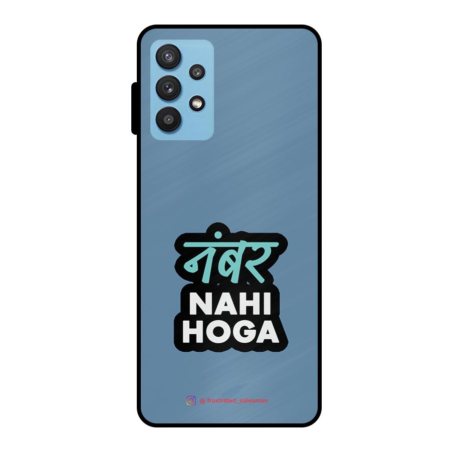 Number Nahi Hoga SteelBlue Metal Back Case for Galaxy M32 5G