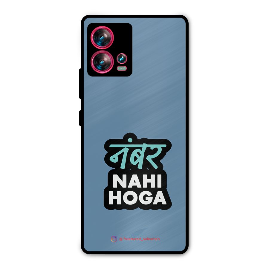 Number Nahi Hoga SteelBlue Metal Back Case for Motorola Edge 30 Fusion