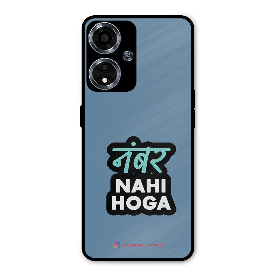 Number Nahi Hoga SteelBlue Metal Back Case for Oppo A59