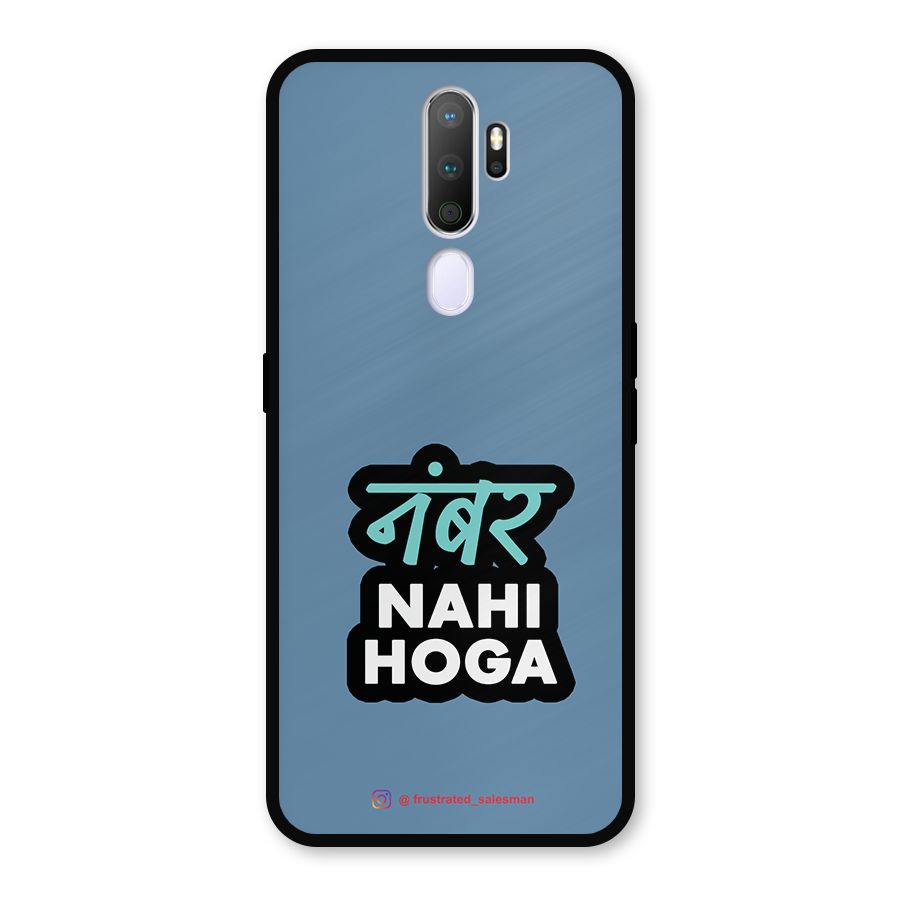 Number Nahi Hoga SteelBlue Metal Back Case for Oppo A5 (2020)