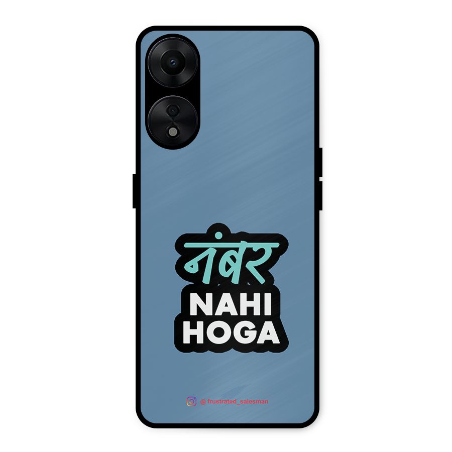 Number Nahi Hoga SteelBlue Metal Back Case for Oppo A78 5G