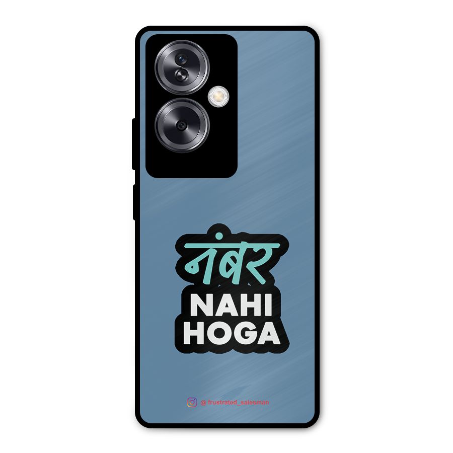 Number Nahi Hoga SteelBlue Metal Back Case for Oppo A79 5G
