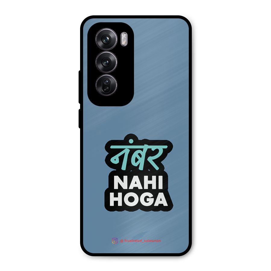 Number Nahi Hoga SteelBlue Metal Back Case for Oppo Reno12 Pro