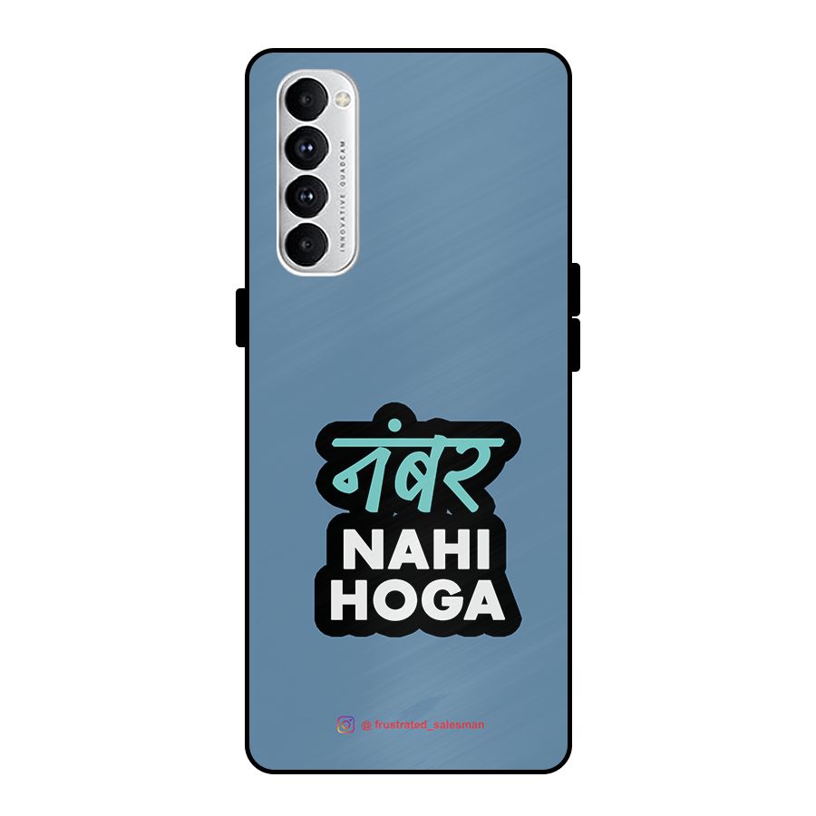 Number Nahi Hoga SteelBlue Metal Back Case for Oppo Reno4 Pro