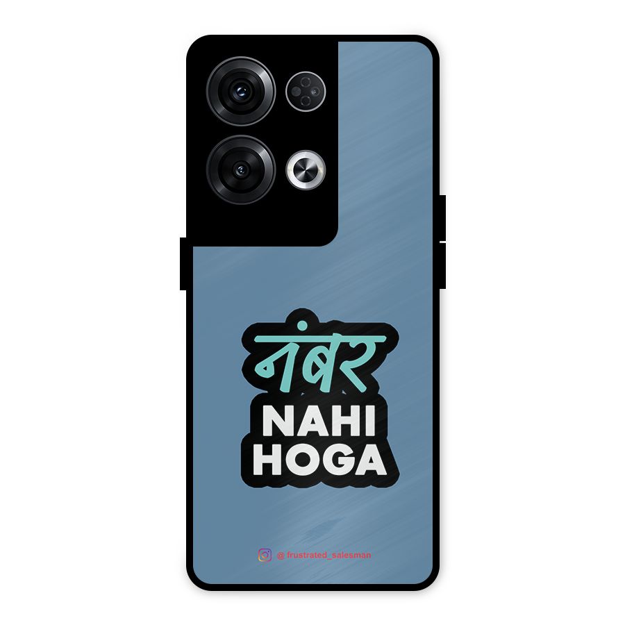 Number Nahi Hoga SteelBlue Metal Back Case for Oppo Reno8 Pro 5G