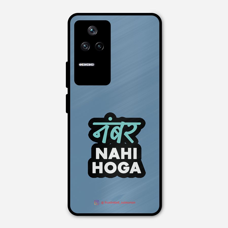 Number Nahi Hoga SteelBlue Metal Back Case for Poco F4 5G